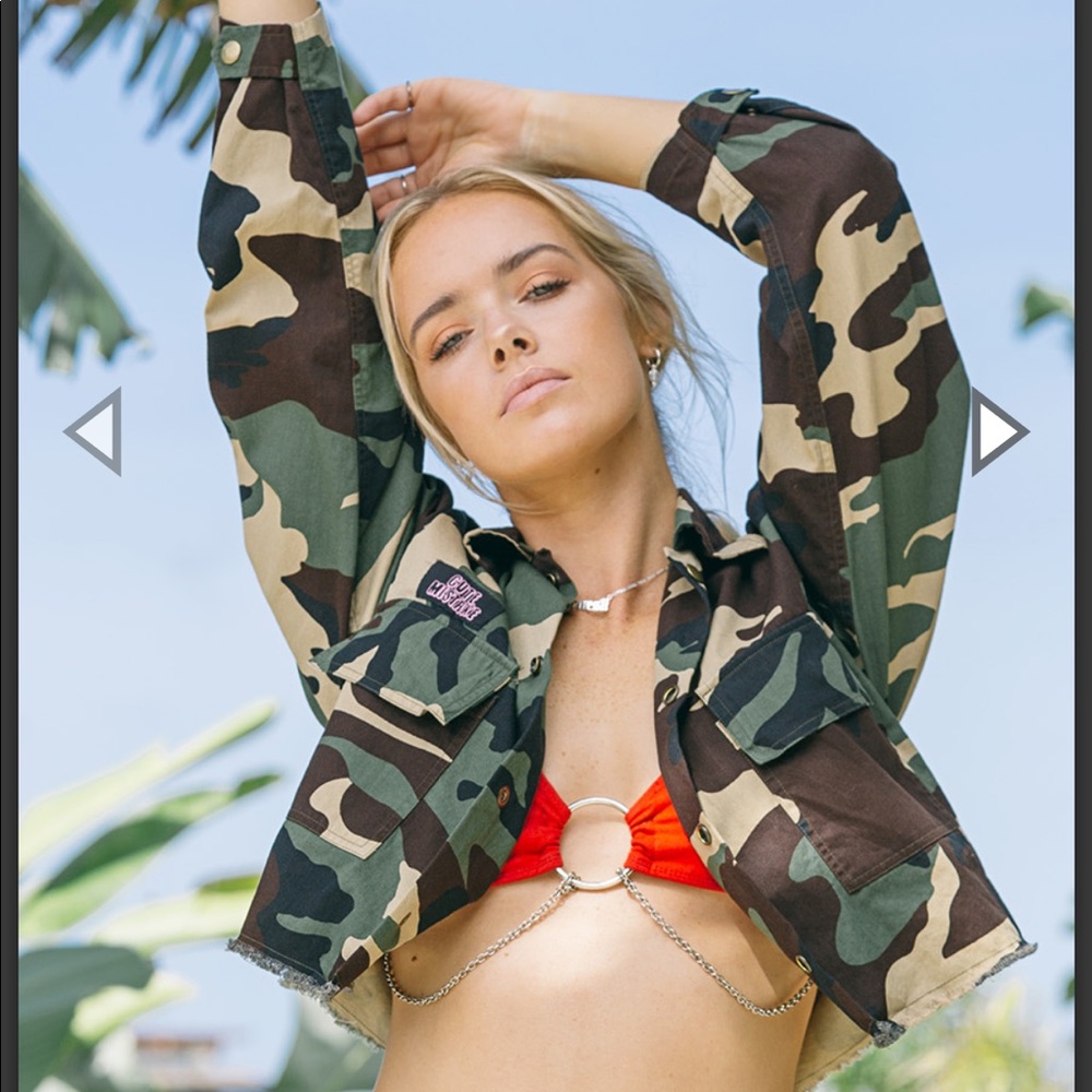 Cropped Army Jacket Girl Power from Cute Mistake